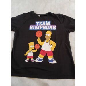 Team Simpsons T-Shirt Homer Bart Basketball Size Large